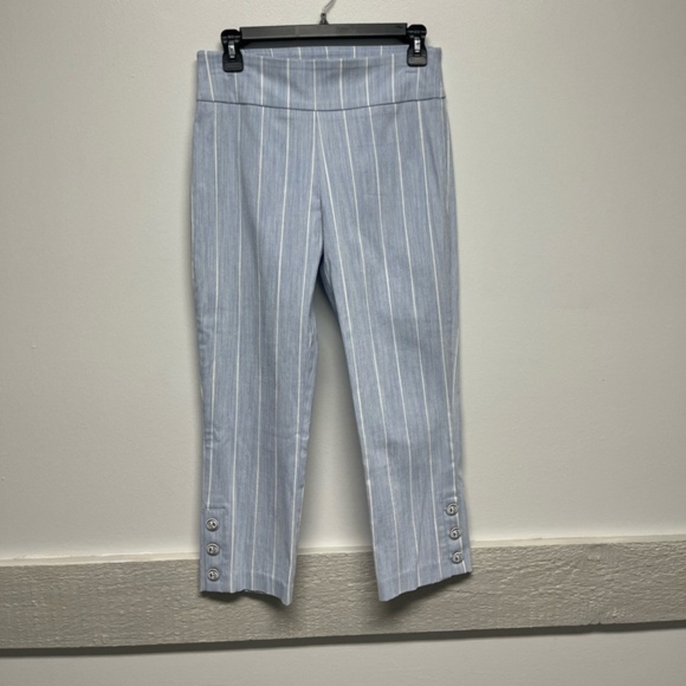 Ladies Nautical Anchor Button Cropped Capri Pants 6P